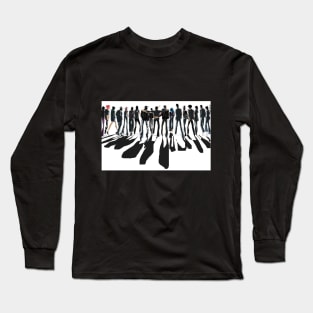 Walking Rodion People with Shadow Long Sleeve T-Shirt